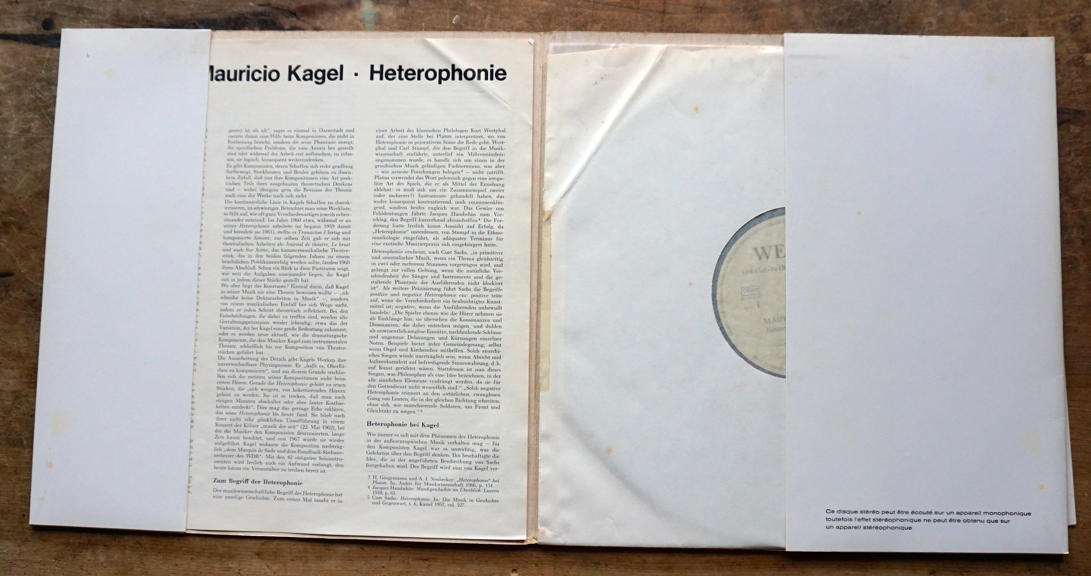 絶版lpレコード 中古 マウリシオ カーゲル Mauricio Kagel Heterophonie 1959 1961 Telescopeart Art美術古書店