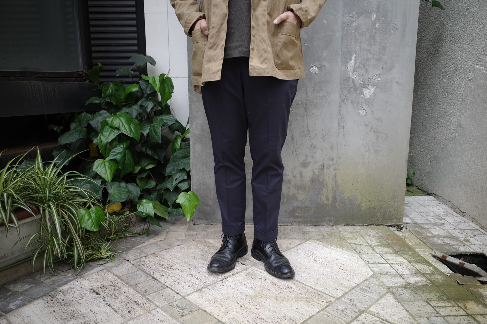 Riprap リップラップ No Tuck Slacks Dk Navy Signs