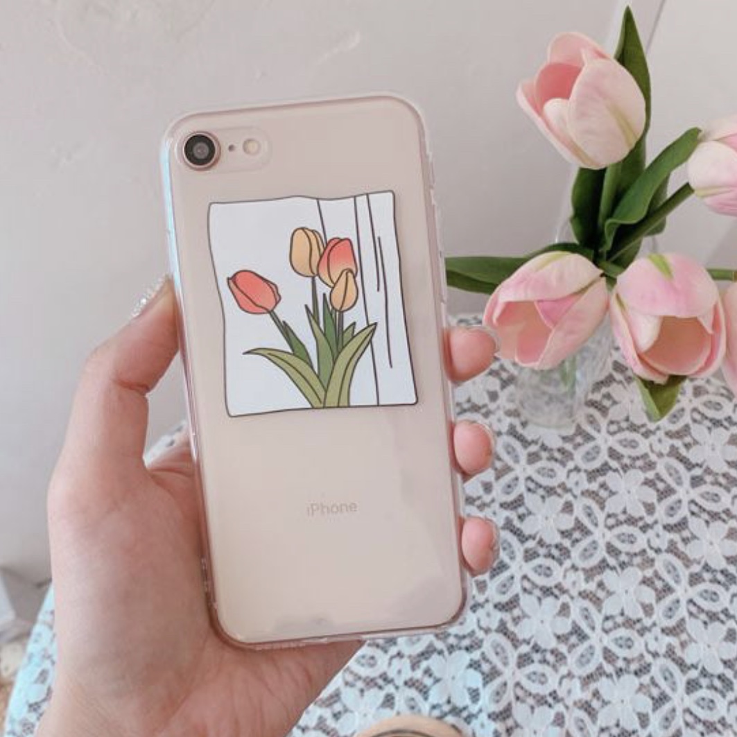 Tulip Clear Phone Case チューリップ ジェリー スマホケース Iphone 韓国雑貨 Tokki Maeul トッキマウル 韓国雑貨通販サイト