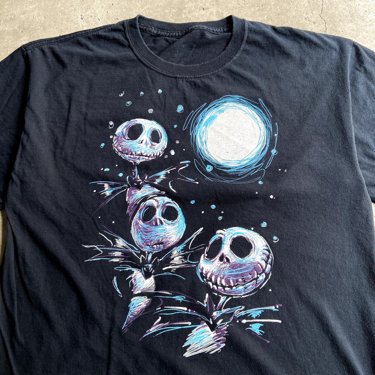 Disney ディズニー ナイトメアー ビフォア クリスマス ジャック キャラクタープリントtシャツ メンズl 古着 The Nightmare Before Christmas ブラック 黒 Tシャツ Cave 古着屋 公式 古着通販サイト