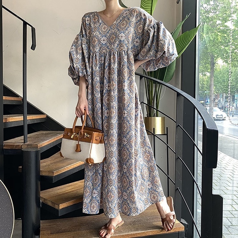 2 パフスリーブ エスニック ワンピース ２カラー Acorde