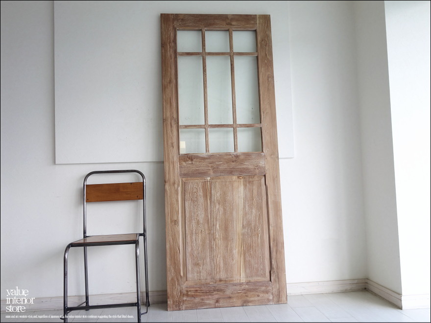 チーク総無垢材ドアlww 木製扉 玄関ドア 建具 店舗 開き戸 建材 古材 カフェ扉 木製 ガラス入り 三大銘木 Diy 幅78x高さ0cm 送料無料 Valuestore