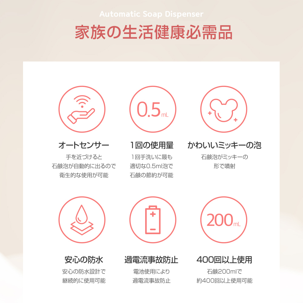 即納 ディズニー ミッキー 自動 ハンド ソープディスペンサー ハンドソープセット Eden