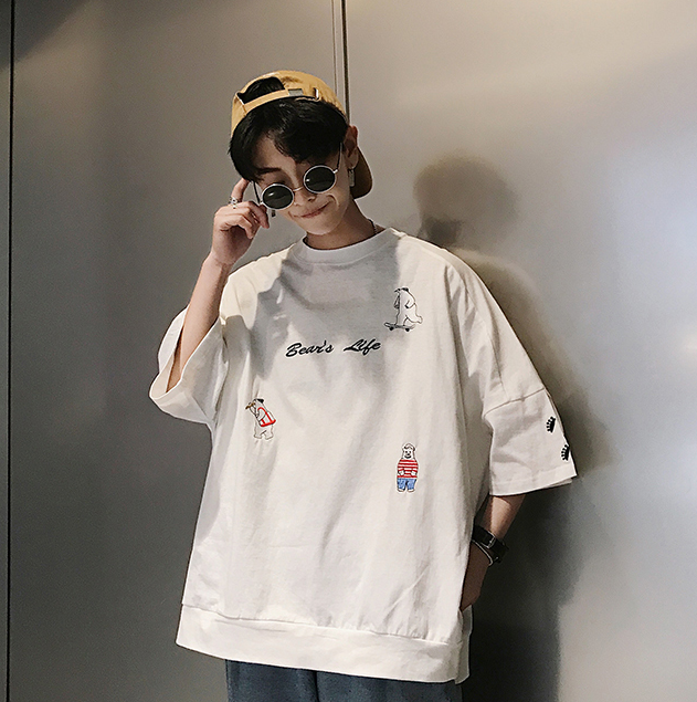 ビッグシルエット デザインキャラプリントシャツ 全４色 韓流ファッション専門店 Fom Shop
