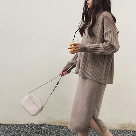 ツーピース セットアップ ニット セーター ワンピース キレイめ カジュアル 可愛い 秋 冬 レディース Sheratan アラサーol 通勤 女子会ファッション専門店
