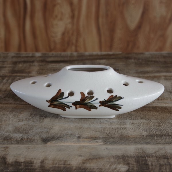 Jersey Pottery ジャージーポタリー 花瓶 フラワーベース ボート型 イギリス製 ビンテージ レトロ 手描き 雑貨 陶器 Flohmarkt フローマルクト