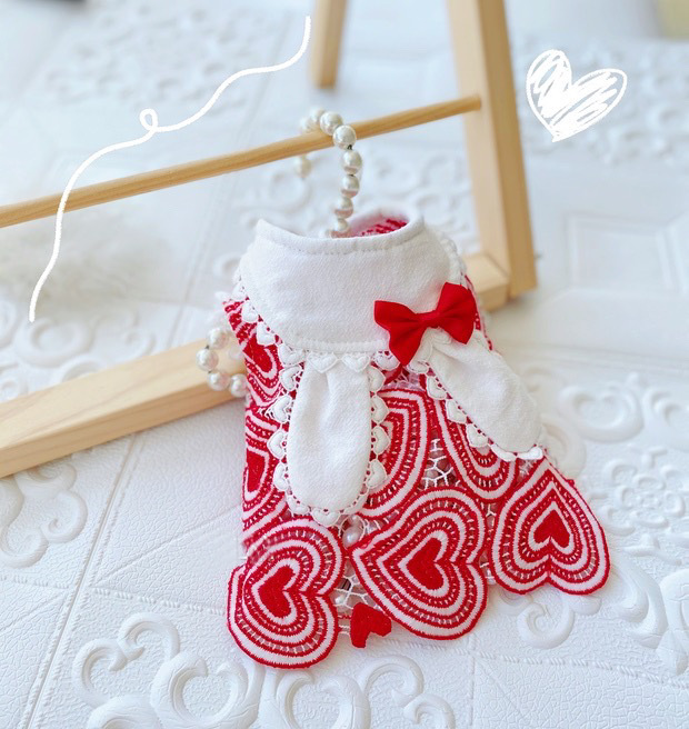 ビッグハートワンピース 兎襟タイプ プチプラでも可愛い愛犬のお洋服通販 Sunnysevenpet