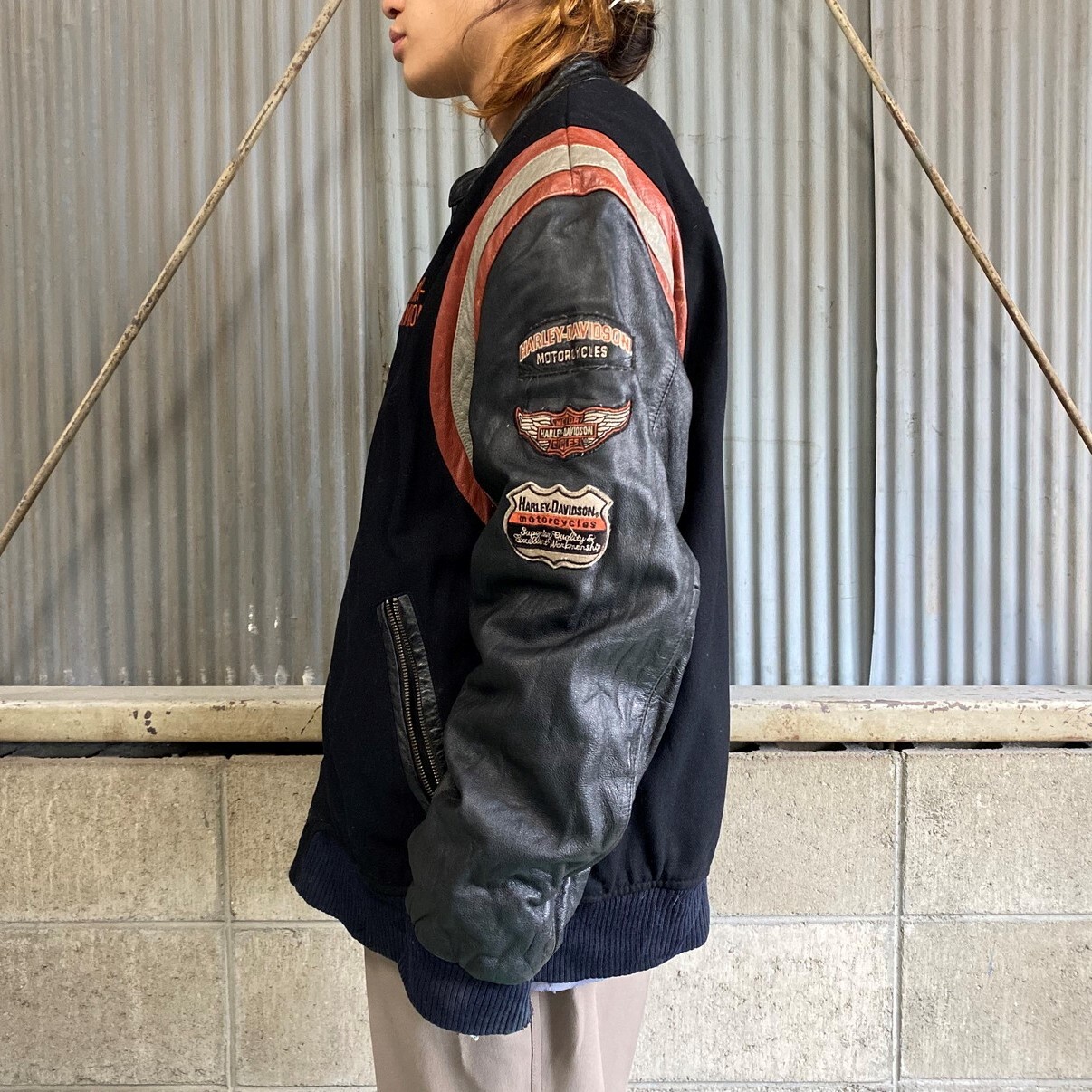 80s レザー スタジャン カレッジ ヴィンテージ カナダ製 ラジオ