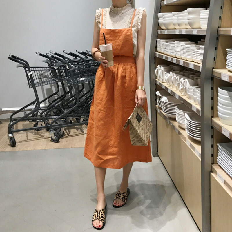 ワンピース キャミソール キャミワンピ デザイン ひざ丈 肩ひも ナチュラル 背中開き ジャンスカ ノースリーブ Mme4384 Dress Bird