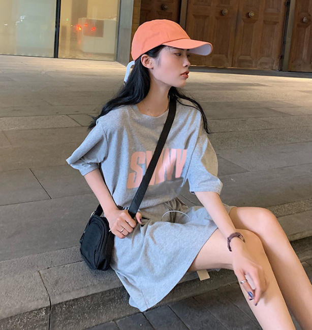 ロゴ スウェットワンピース ミニ丈 カジュアル ガーリー ストリート Luluca