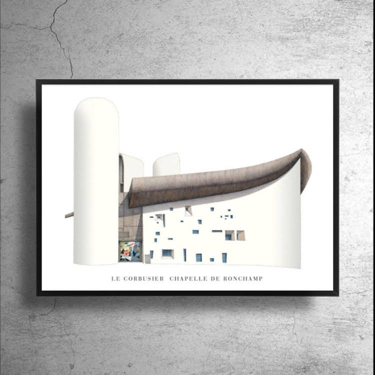 入手困難 建築家ル コルビュジェ ロンシャン礼拝堂 ドイツ限定ポスター 安藤忠雄 特殊ポスターショップ Sooner Or Later