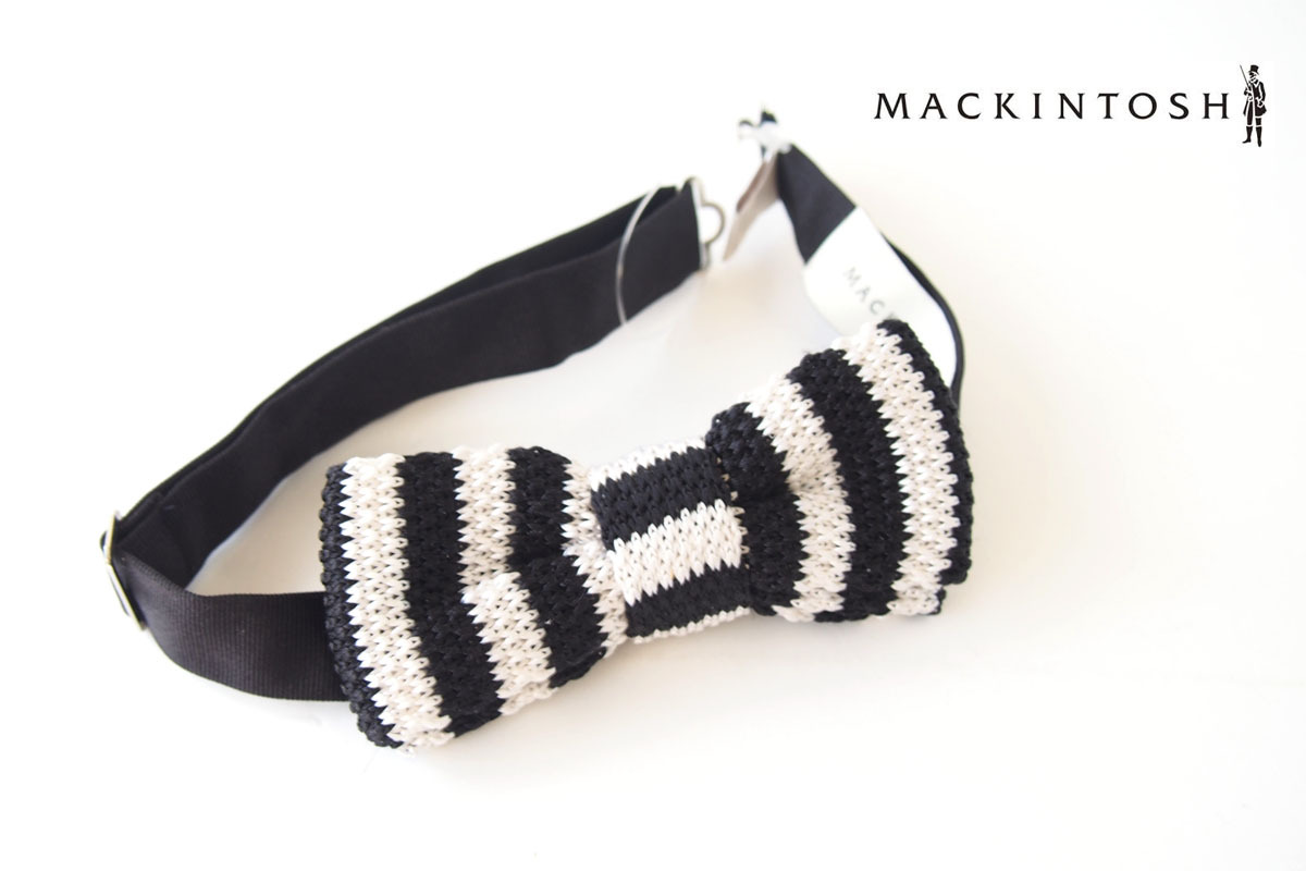 マッキントッシュ Machintosh ボーダーニットボウタイ 蝶ネクタイ 鳩目堂 Base支店