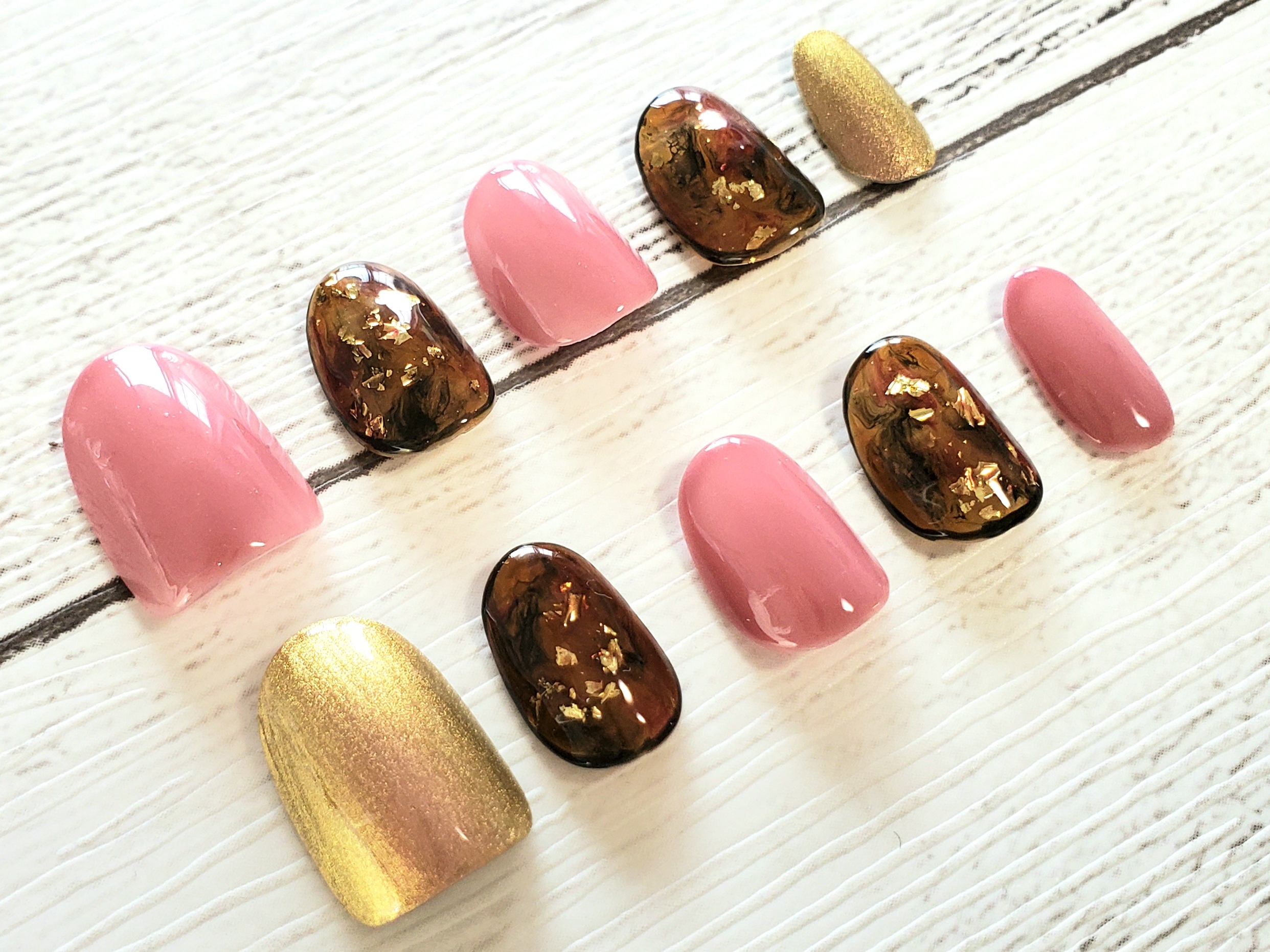 R 2 形状記憶チップ Zerogel べっ甲柄 ピンク Rinail18