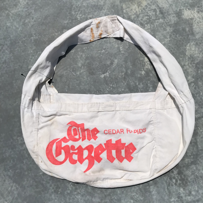60 S 70 S The Gazette ニュースペーパーバッグ コットン キャンバス ホワイト Old 希少 Agito Vintage