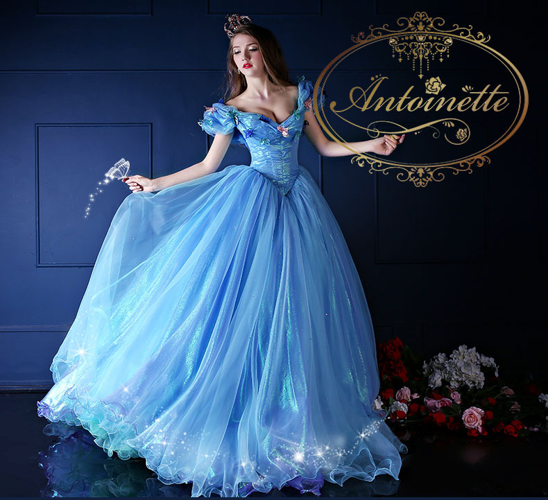 全面ビジュー オーロラ生地 シンデレラ実写 ドレス 高品質 綺麗 シンデレラ ウェディング 結婚式 Antoinette