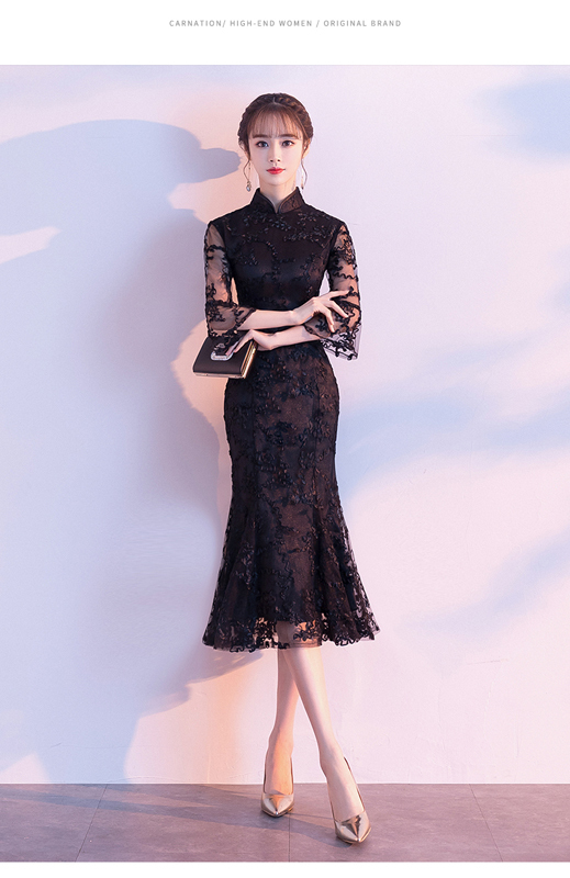 セール30 Off パーティードレス ジャカード 七分袖 チャイナドレス風 スタンドカラー スリム Aライン ミニ丈 エレガント フェミニン パーティー 結婚式 最新コレックション Carlavista Com