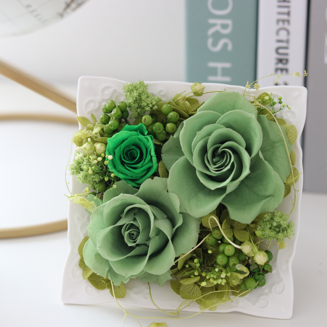 無料ラッピング 無料メッセージカード 上質 プリザーブド フラワー アレンジメント 専門店 敬老の日 フレーム 黄色の薔薇 バラ イエロー かわいい おしゃれ 絵画 アート ギフト ジュエル Jewel 翡翠 ひすい プリザーブド フラワー アレンジ フェアリール