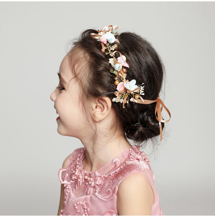 子どもカチューシャ フラワーティアラ 子供用 フォーマル用 髪飾り ヘアアクセサリー 結婚式 発表会 人気商品 Elegant