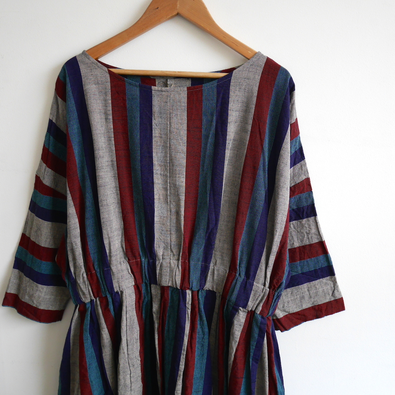 会津木綿xラインワンピース ロング丈をさらに 10cm丈 Yamma ヤンマ産業 うつわと暮らしの道具 日々花 Hibika Online