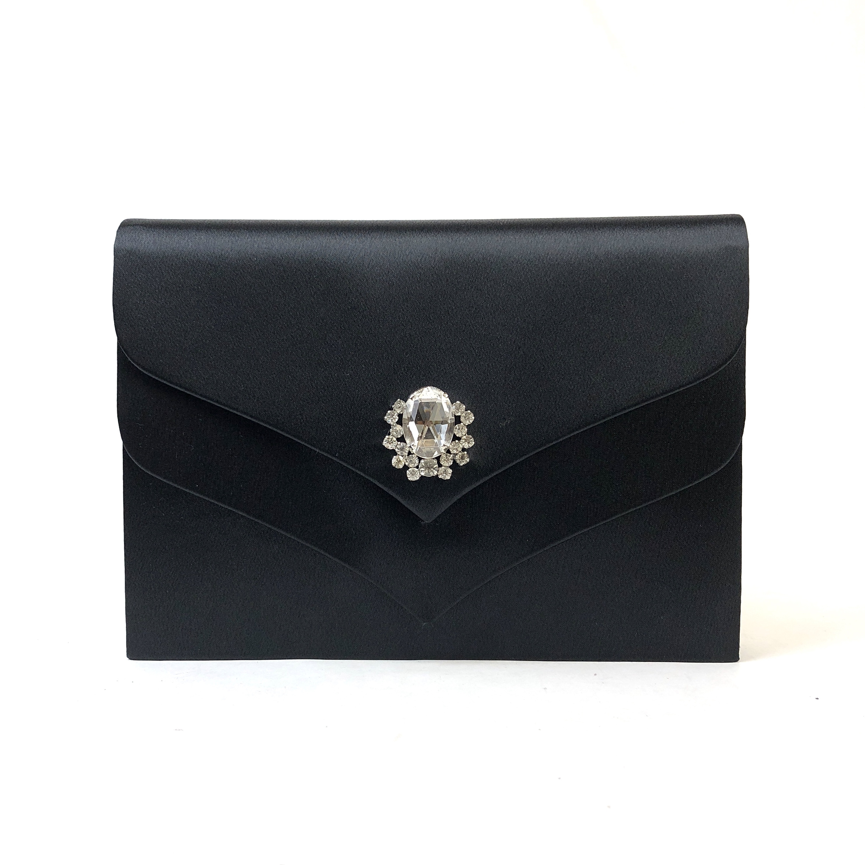 Yves Saint Laurent イヴ サンローラン サテン ビジュー クラッチバッグ パーティーバッグ ブラック Vintage ヴィンテージ オールド Ysl Ys Y1004 Vintageshop Solo