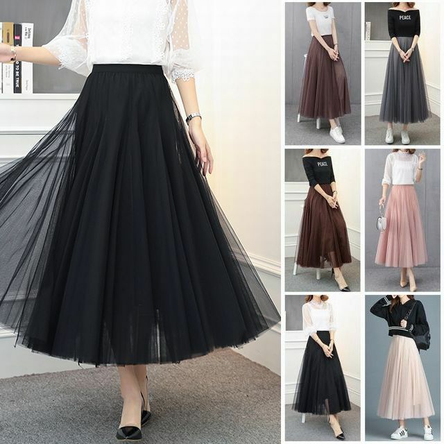 レディース チュールマキシスカート ハイウエスト 春コーデ Simple Chic Pleated Skirt Fashion High Waist Mesh Skirt Dct Value Rave Notice バリューレイヴノーティス 韓国 ファッションやハワイアンジュエリーなど海外通販