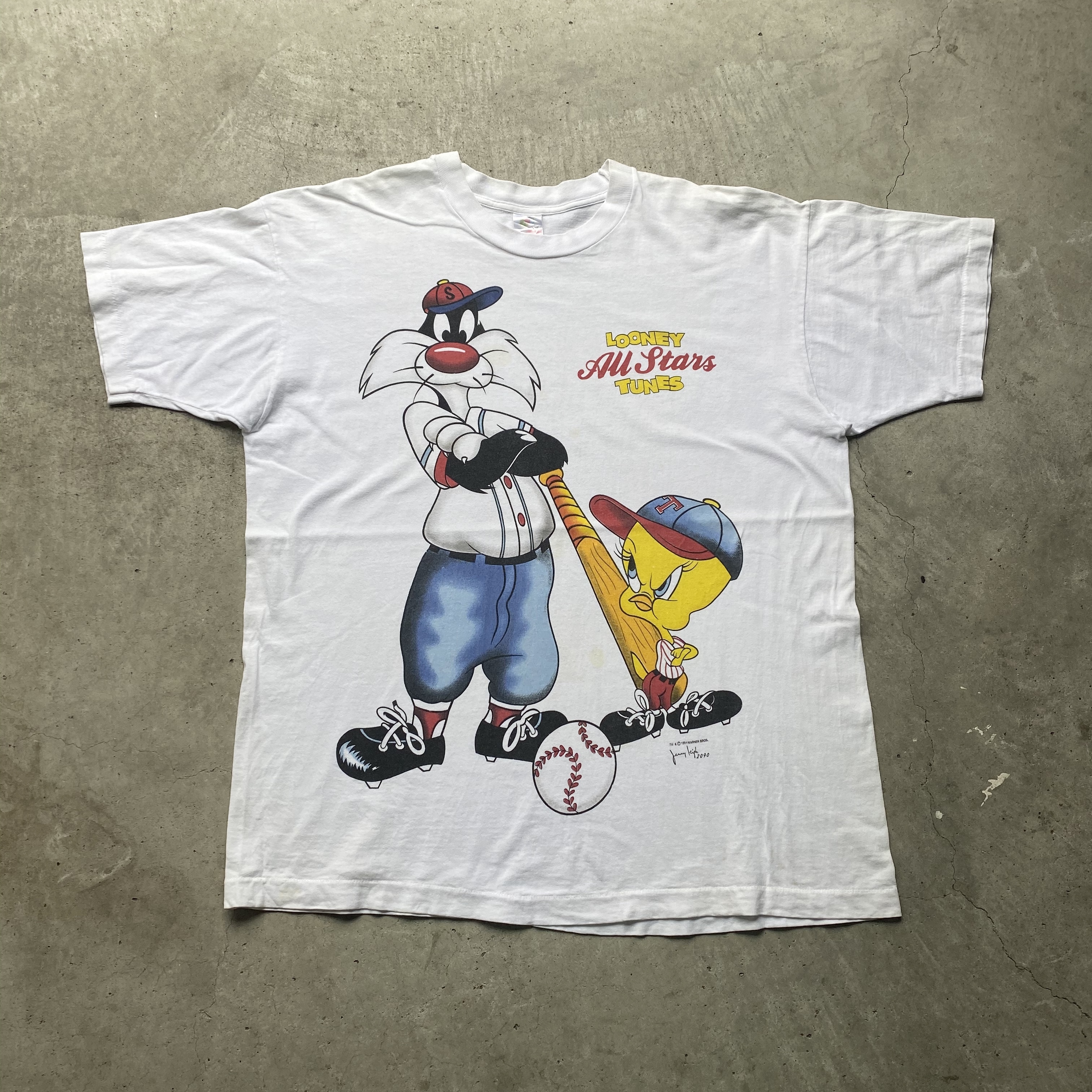 90年代 Looney Tunes ルーニーチューンズ プリントtシャツ キャラクターtシャツ ヴィンテージ メンズxl 古着 Tシャツ Cave 古着屋 公式 古着通販サイト