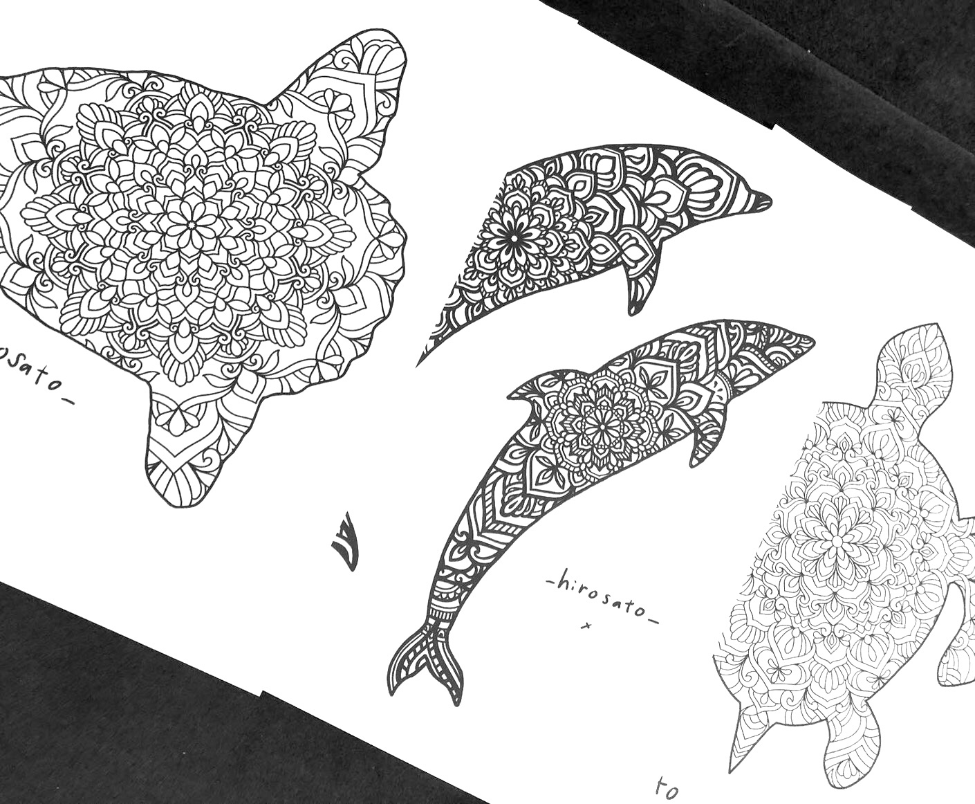 [塗り絵] 海の生き物 8枚セット vol.1 | _hirosato_