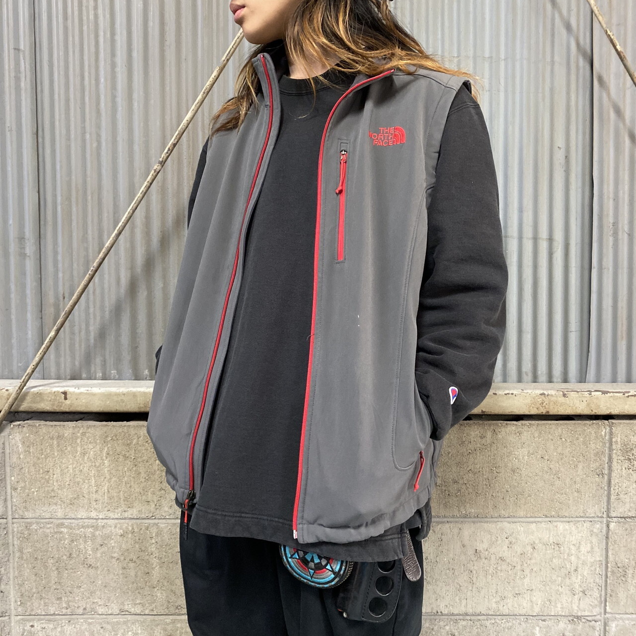 The North Face ザ ノースフェイス ソフトシェル フリースベスト アウトドアベスト メンズm グレー 灰色 ベスト Sa30 Cave 古着屋 公式 古着通販サイト