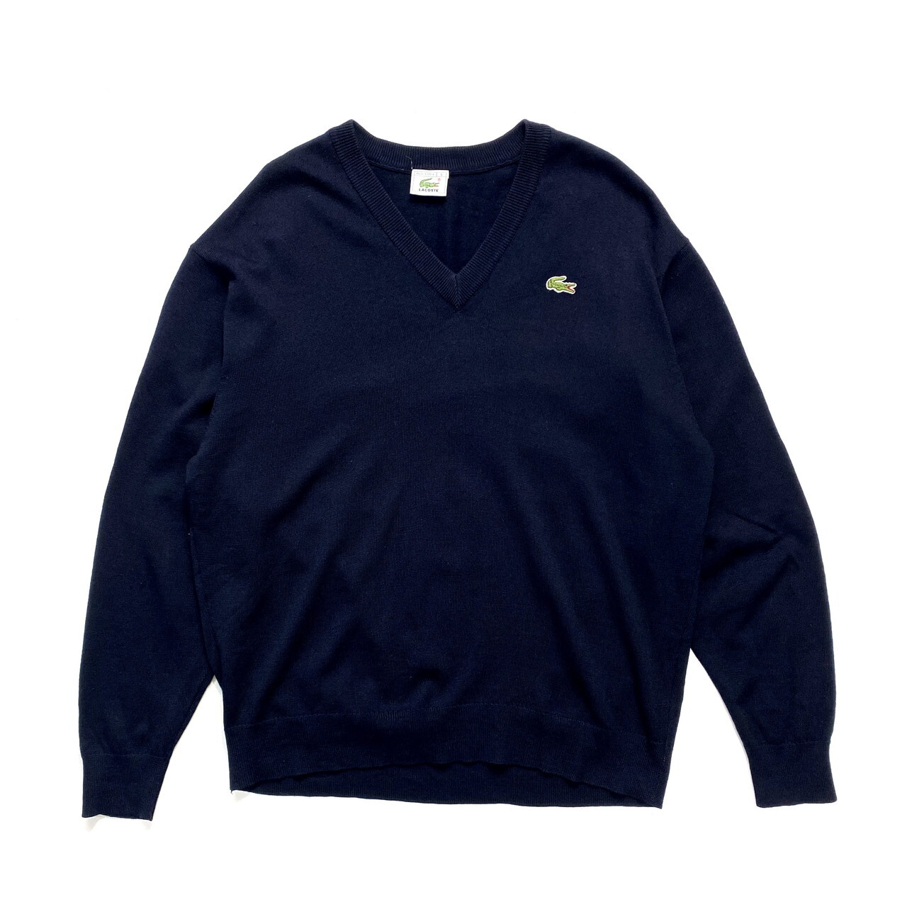 Lacoste ラコステ ウール アクリル Vネック ニット セーター 7 メンズxl相当 ネイビー 紺色 ニットセーター Cave 古着屋 公式 古着通販サイト