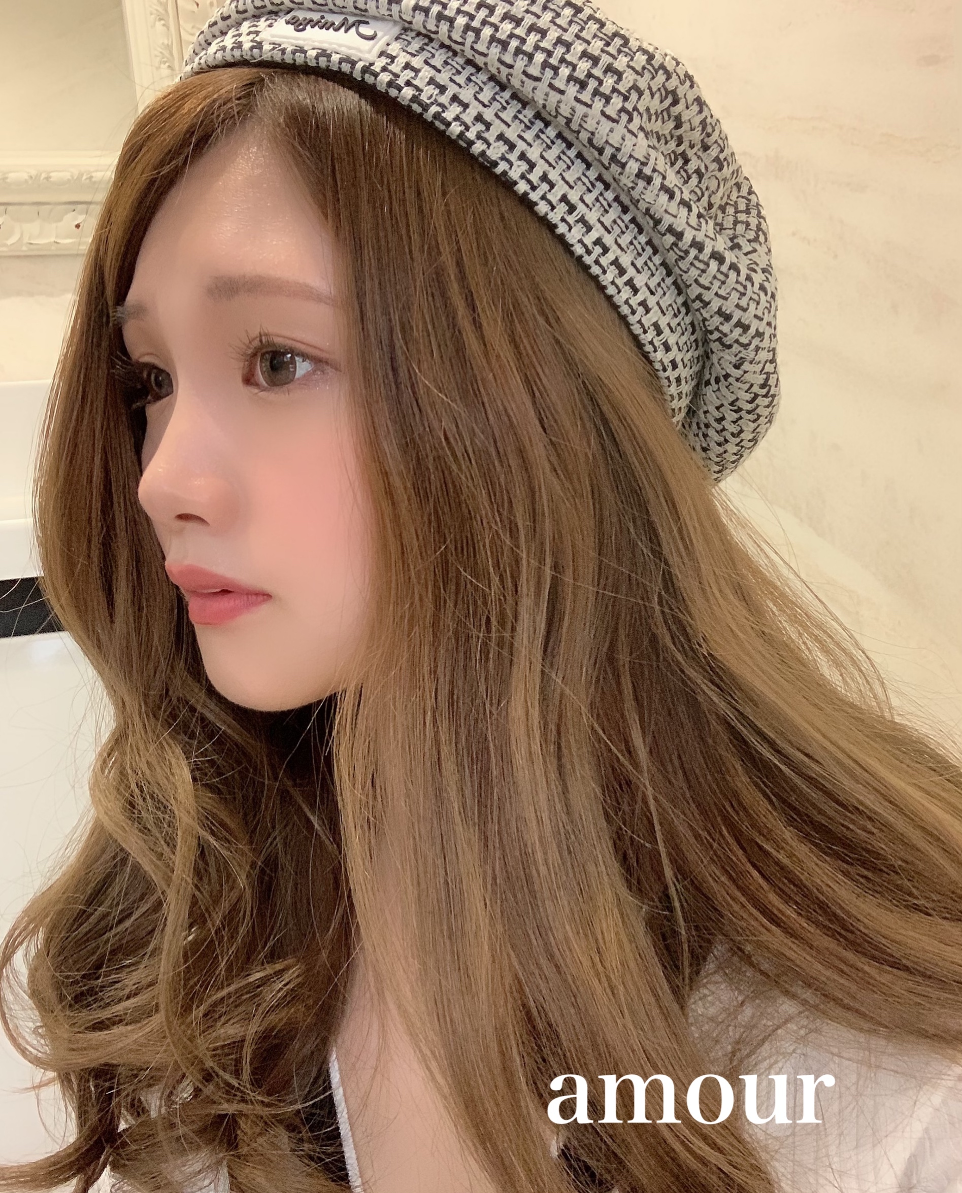 即日発送 ツイードベレー帽 Amour