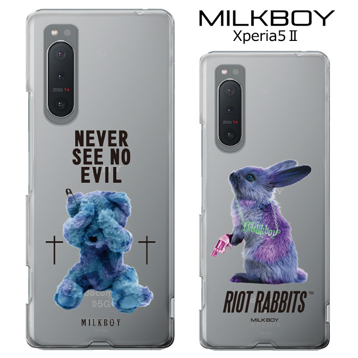 Xperia 5 Ii Milkboy ケース カバー Pc ハード ハードケース クリアケース クリア シンプル かわいい グッズ ミルクボーイ クマ くま ウサギ うさぎ エクスペリア 5ii ファイブ マークツー 2 Xperia5ii Sog02 5ii スマホカバー スマホケース S Ow 7g7 Stars