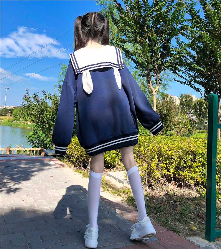 うさ耳キュン セーラートップス セーラ襟 ロリータ コスプレ Jk 学生服風 学生服トップス パーカー ｒ０７５ Rumina Select Shop