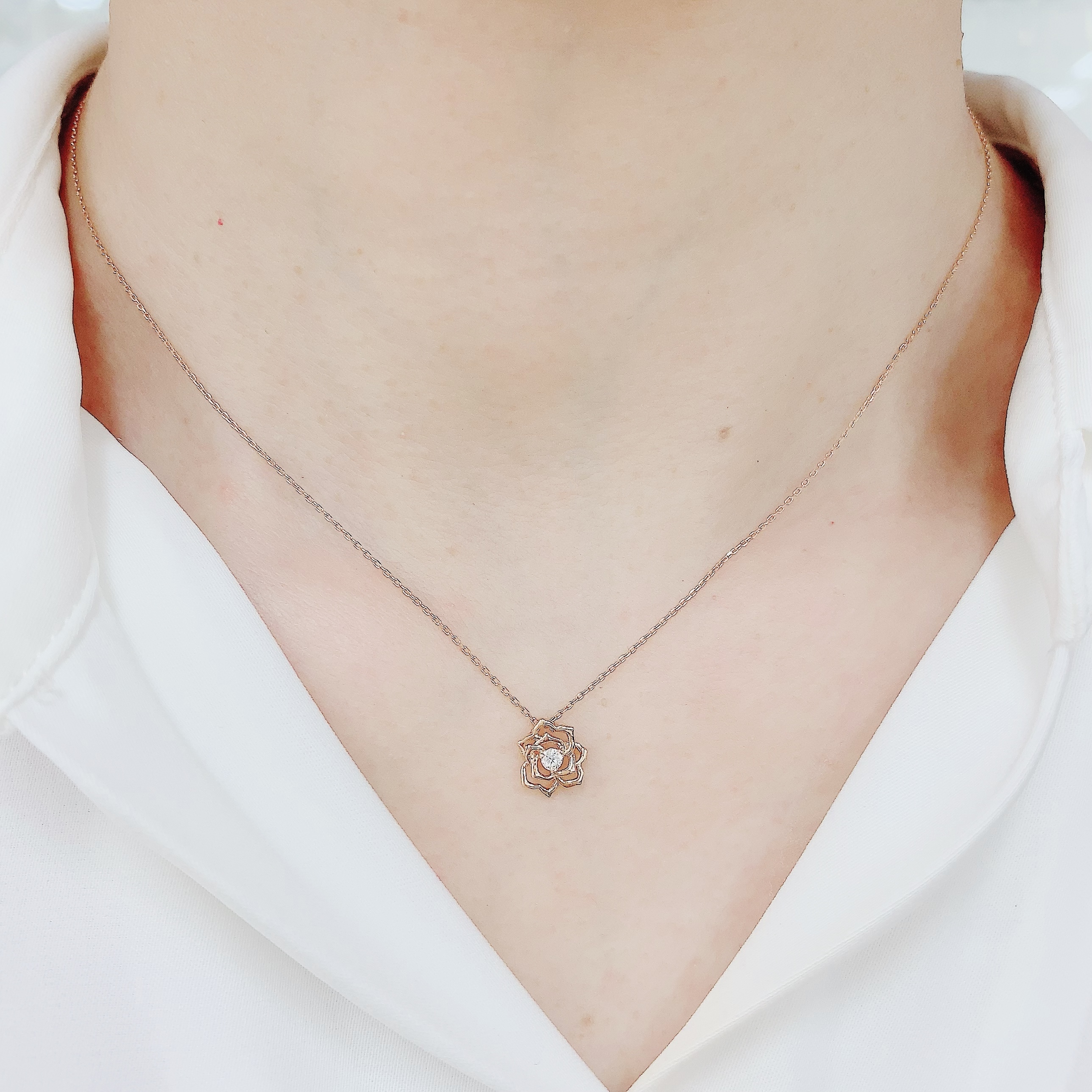 ピンクゴールド ダイヤモンドネックレス 山城時計店オンラインジュエリーストア