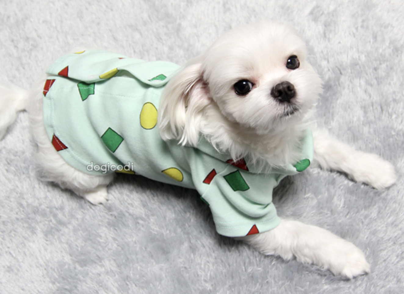 ラスト1点 アニメ キャラクター パジャマ シャツ Tシャツ グリーン 126 犬用 犬服 Tanu Maison