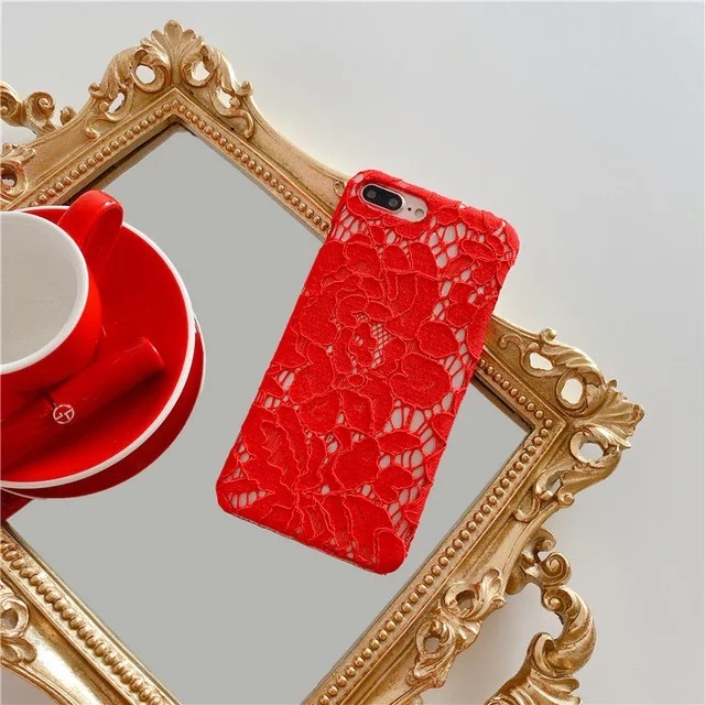 送料無料 4色 レッド 赤 Iphone11対応 ケース レース Iphoneケース スマホケース おしゃれ 最新 La Preference