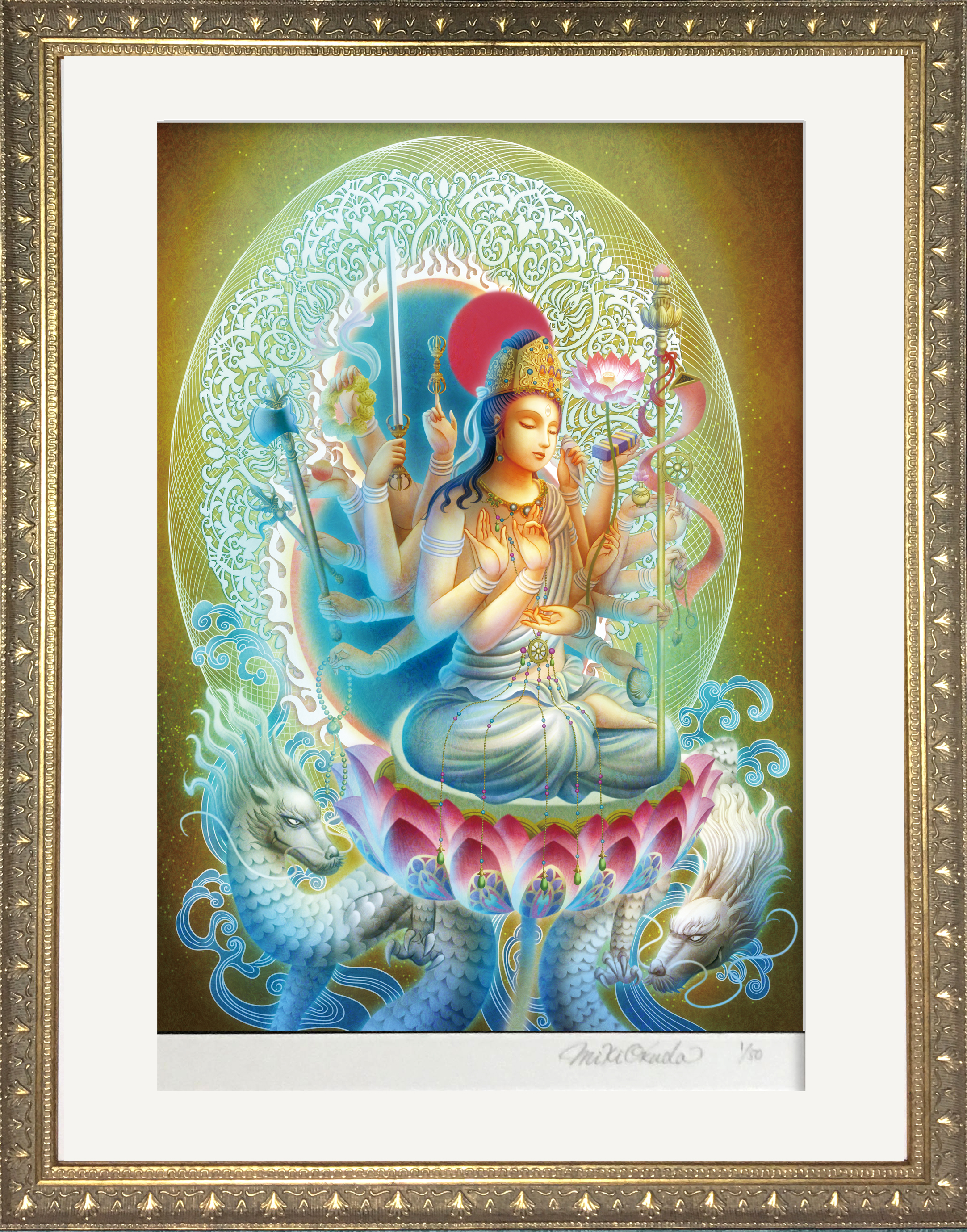 准胝観音菩薩 Mサイズ 仏画とスピリチュアルアート 奥田みき 観稀舎