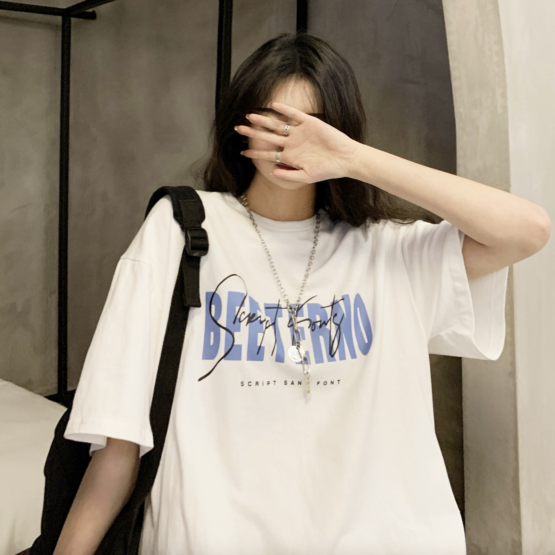 送料無料 ゆるダボ感 が マストスタイル ビッグ Tシャツ 半袖 カジュアル ストリート メンズライク ロゴ おしゃれ Lamitte Deco トレンド 韓国ファッション ショップ