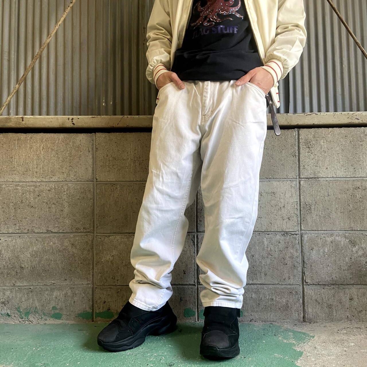 Tommy Hilfiger トミーヒルフィガー ストレート 生成り オフホワイト デニムパンツ ジーンズ メンズw35 古着 デニムパンツ All15 Cave 古着屋 公式 古着通販サイト