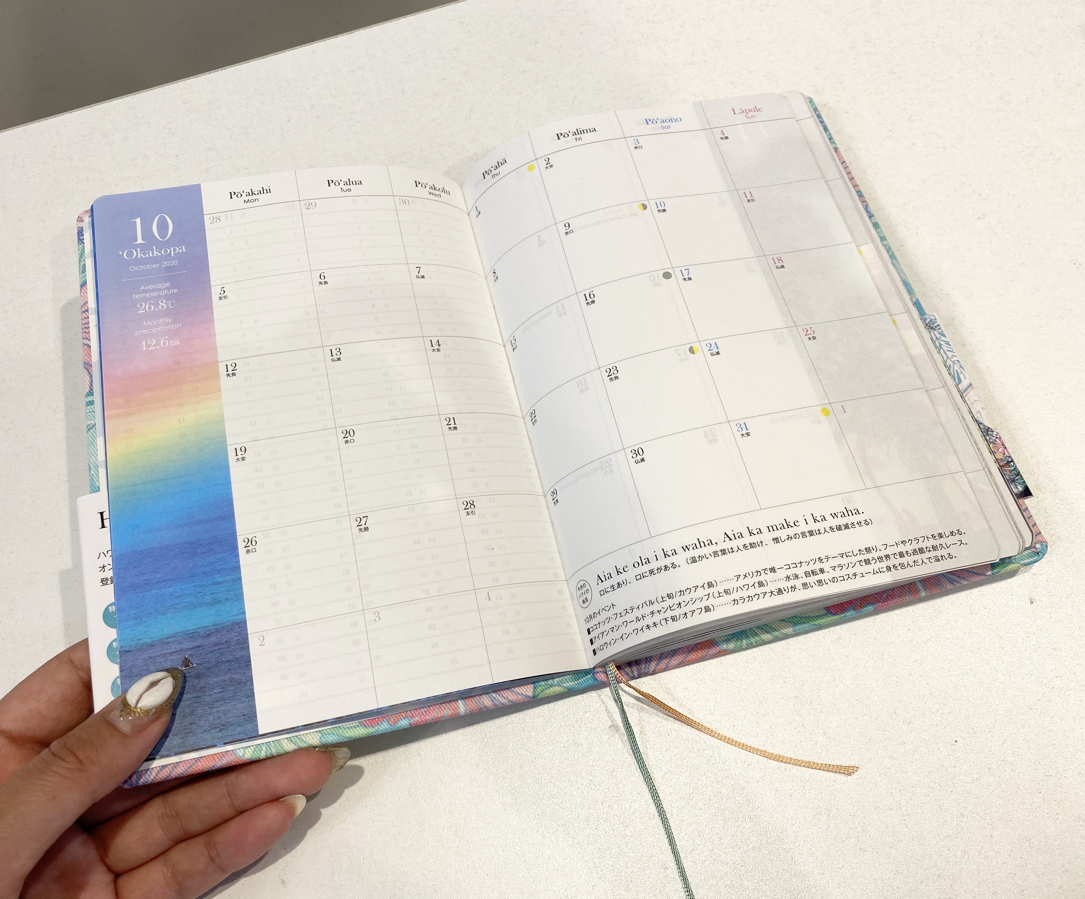 ハワイ手帳21ファブリック Rainbow State