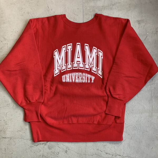 80 S Champion チャンピオン リバースウィーブ スウェット Miami University マイアミ大学 レッド 赤 2枚タグ カレッジ Medium Usa製 希少 ヴィンテージ Ba 1191 Rm1560h Agito Vintage