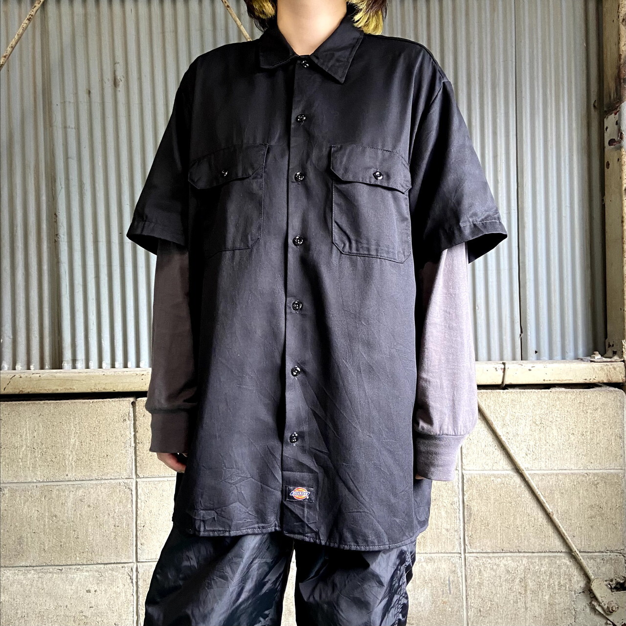 Dickies ディッキーズ 半袖ワークシャツ メンズl 古着 ブラック 黒 半袖シャツ Sa Al2109 Cave 古着屋 公式 古着通販サイト