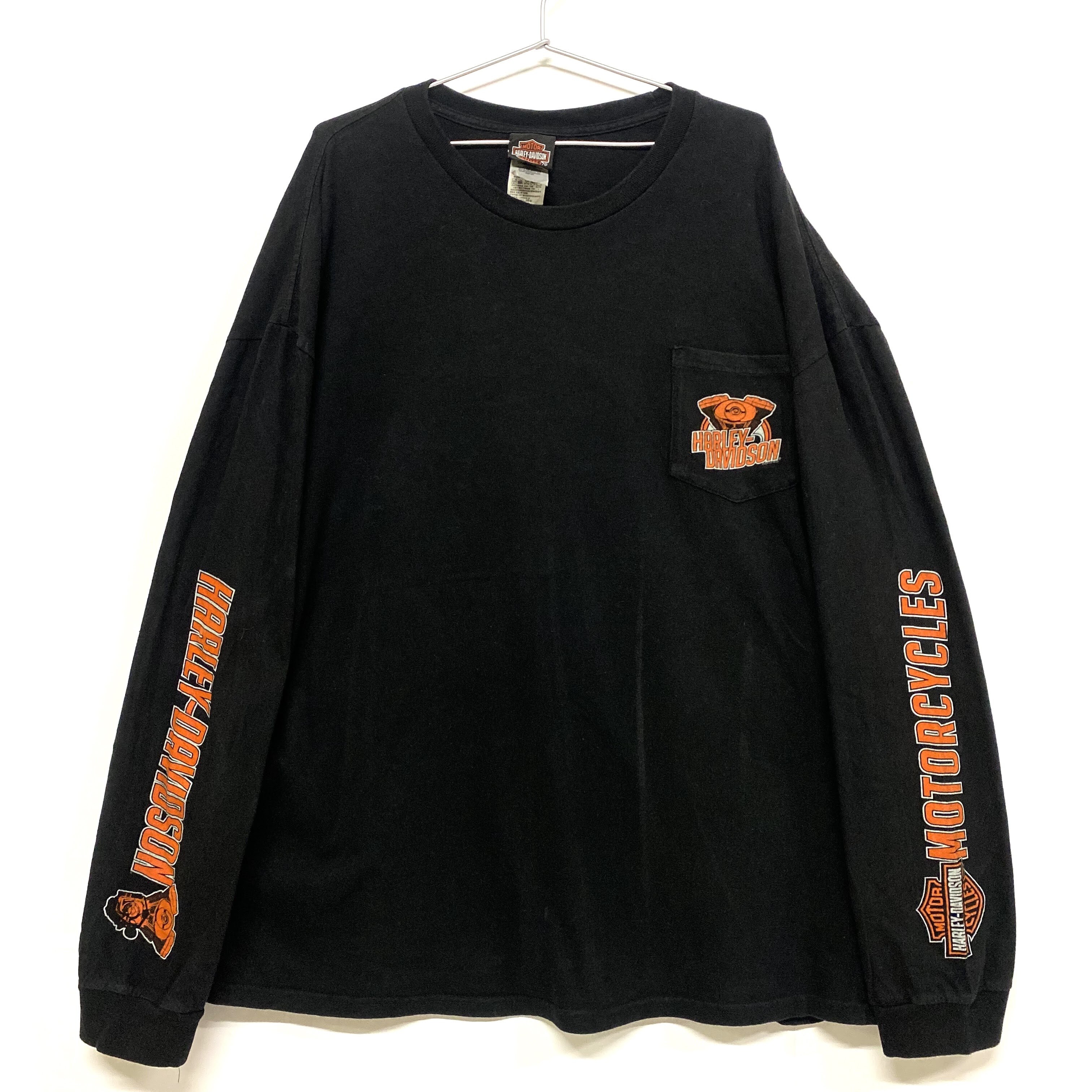ビッグサイズ Harley Davidson ハーレーダビッドソン ロングtシャツ ポケットtシャツ バイク モーターサイクルtシャツ 袖プリ メンズ3xl 古着 ロングｔシャツ All15 Cave 古着屋 公式 古着通販サイト