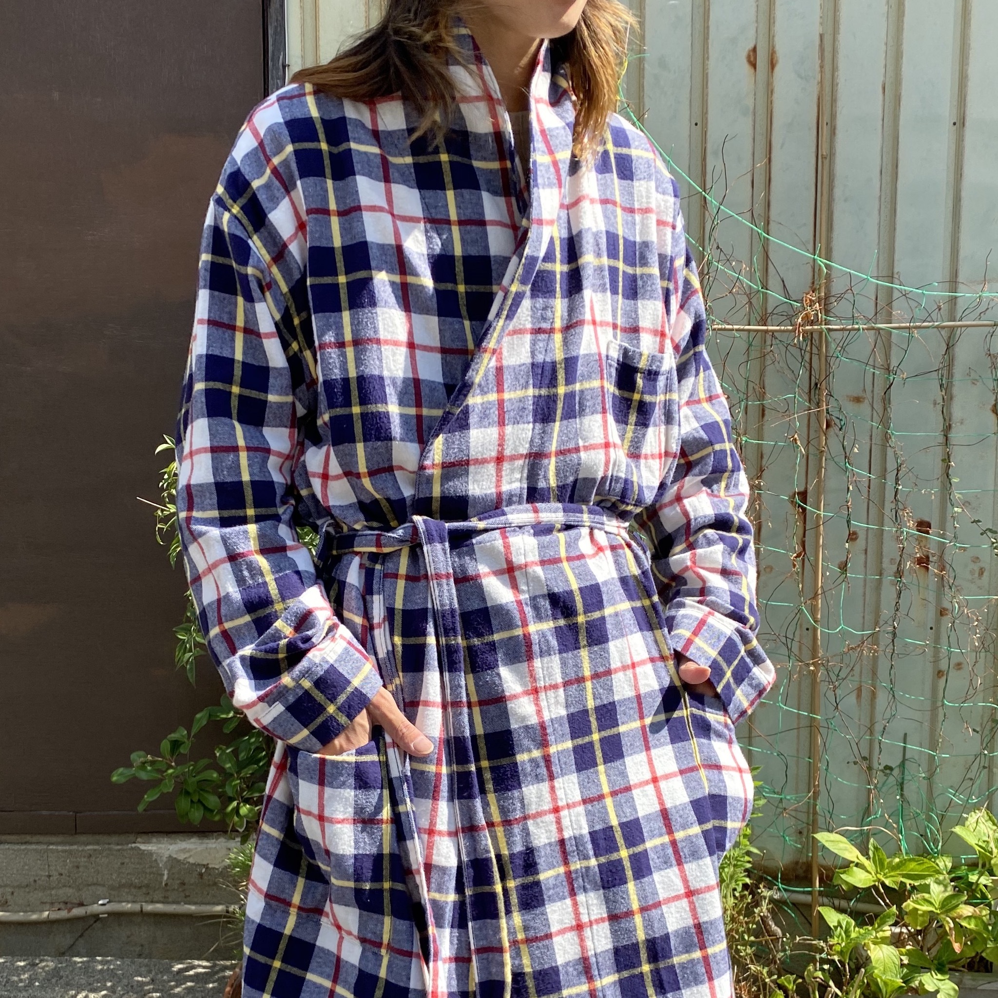 L L Bean チェック柄 フランネル ガウン ルームローブ メンズl 古着 コート Cave 古着屋 公式 古着通販サイト