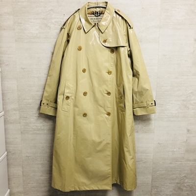 Burberry London England バーバリーロンドン Trench Coat エナメルトレンチコート Eu42 ベージュ Honey ブランド古着brooch