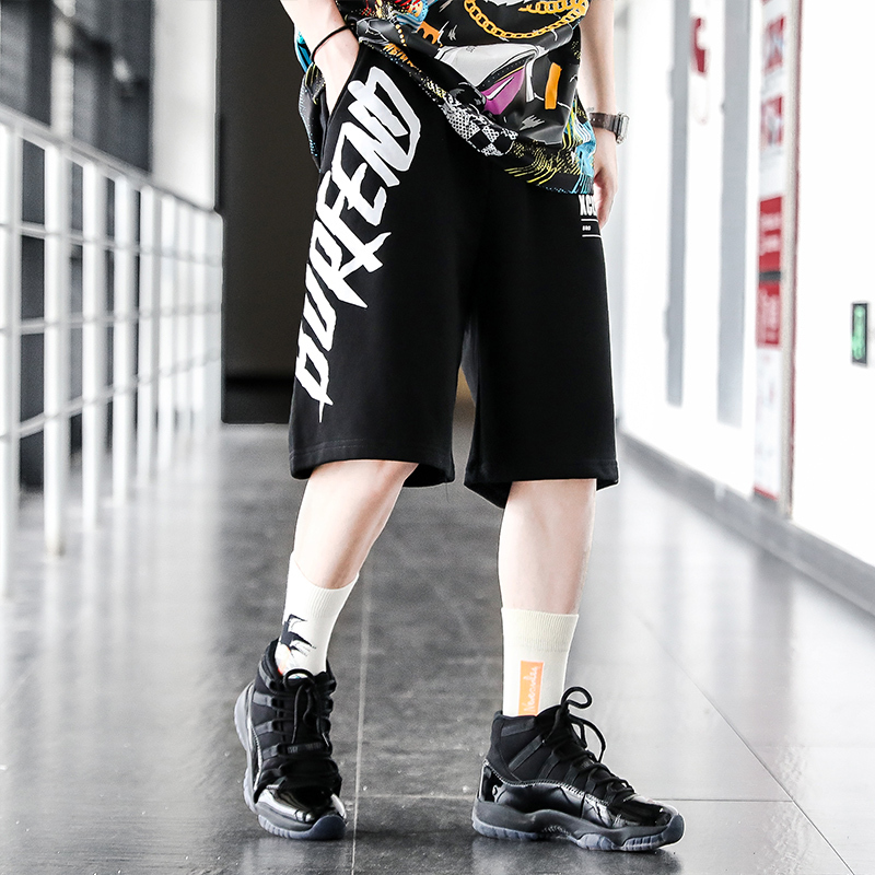 メンズ新作5点パンツメンズトレンドヒップホップハイストリートバスケットボールショートパンツトレンディブランドサメプリントパンツ 華北 Mixlily Shop 3
