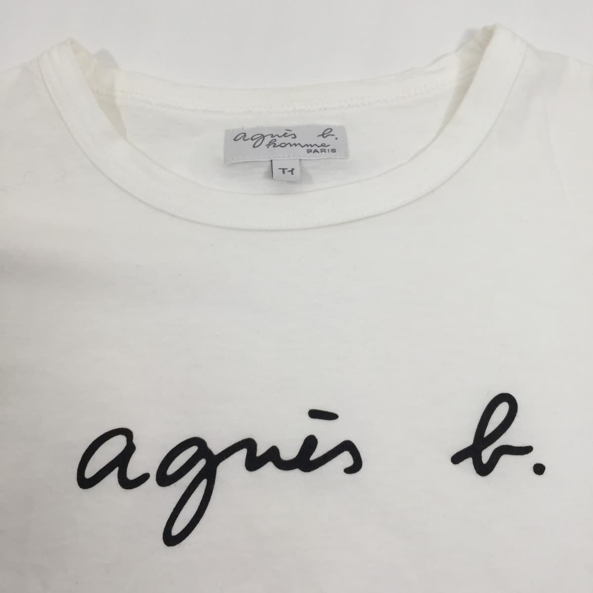 Agnes B Homme アニエスベー アニエスベー オム メンズ ロゴtシャツ コットン 白 フクル ファッションブランドユーズドセレクトショップ