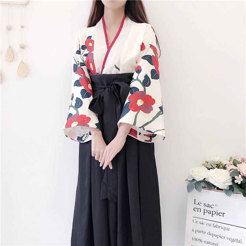 レトロモダン着物風セットアップ 2点セット セットアップ レディースファション 着痩せ 可愛い デート 韓国風 カジュアル シンプル Vネック 長袖 トップス シャツ ブラウス ロングスカート フリーサイズ 激安 可愛い ホワイト ブラック Elegant