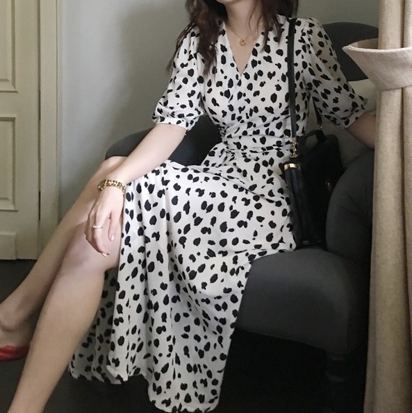ダルメシアン柄ワンピース Lavissy