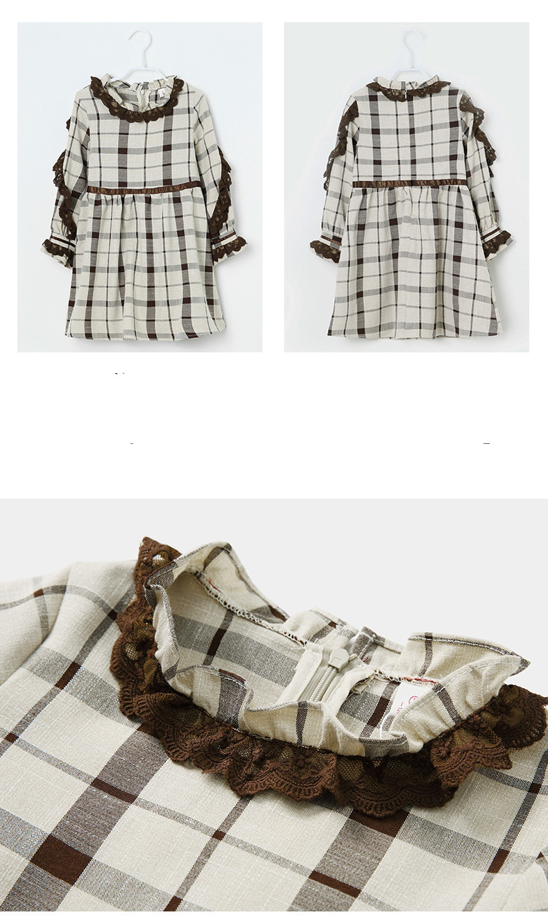 Onepeace Dress Burbully Autumn Fall Winter Hangout ワンピース バーバリー柄 秋冬 おでかけ 膝丈 おしゃれ カワイイ ドレス キッズ 子供服 Antoinette