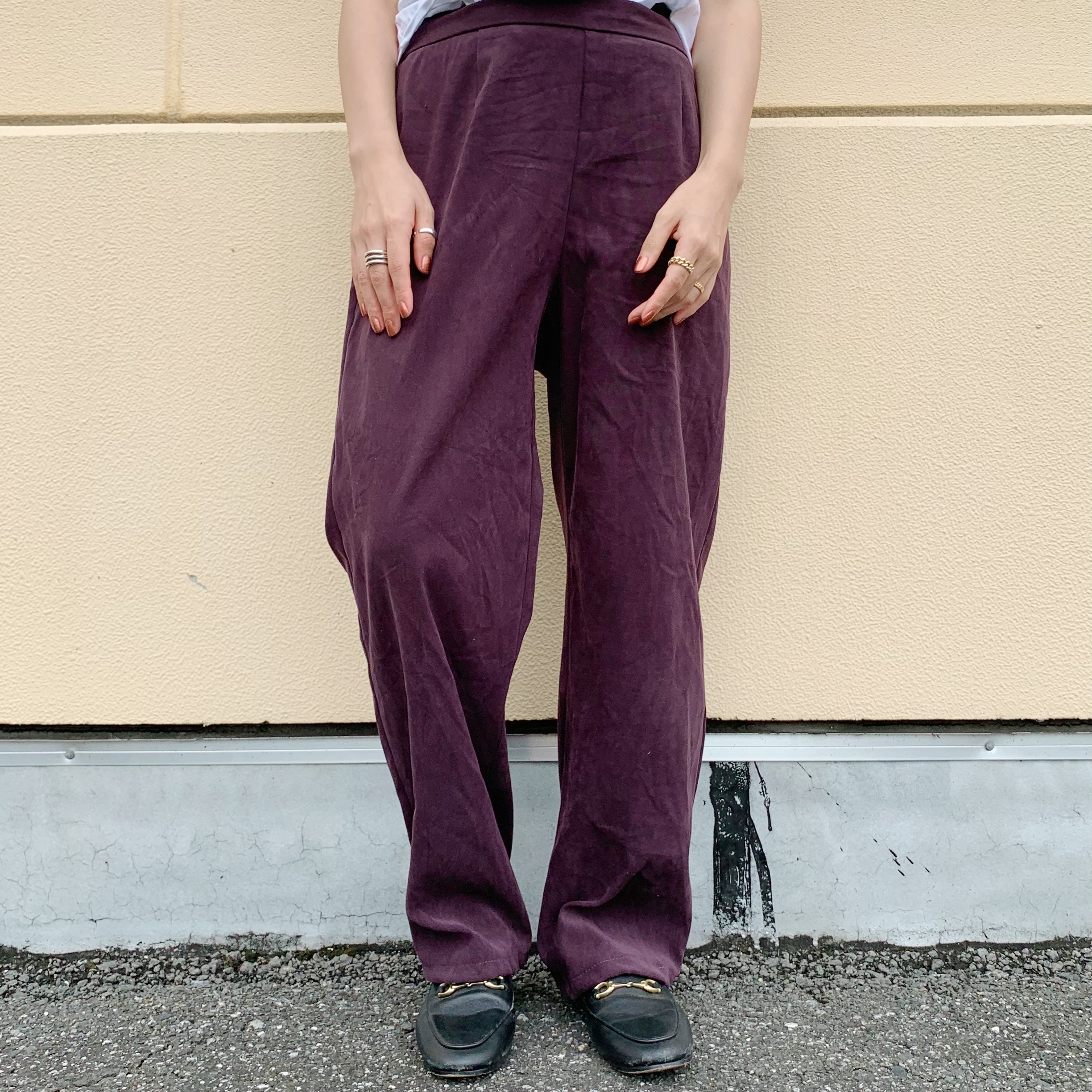 古着 Purple Raised Fabric Pants パンツ Used Vintage イージーパンツ パープルパンツ 起毛パンツ ビンテージ 紫 紫ボトム 古着パンツ Icy 古着屋